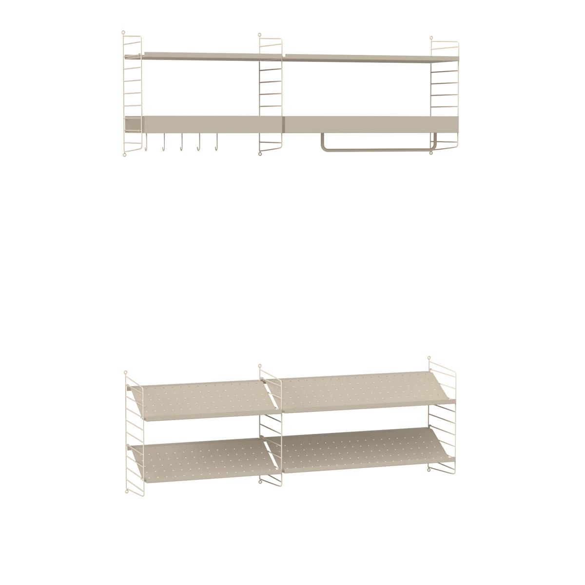 String - Hall hyllsystem H svart/beige - Hyllor & Hyllsystem - Nils Strinning