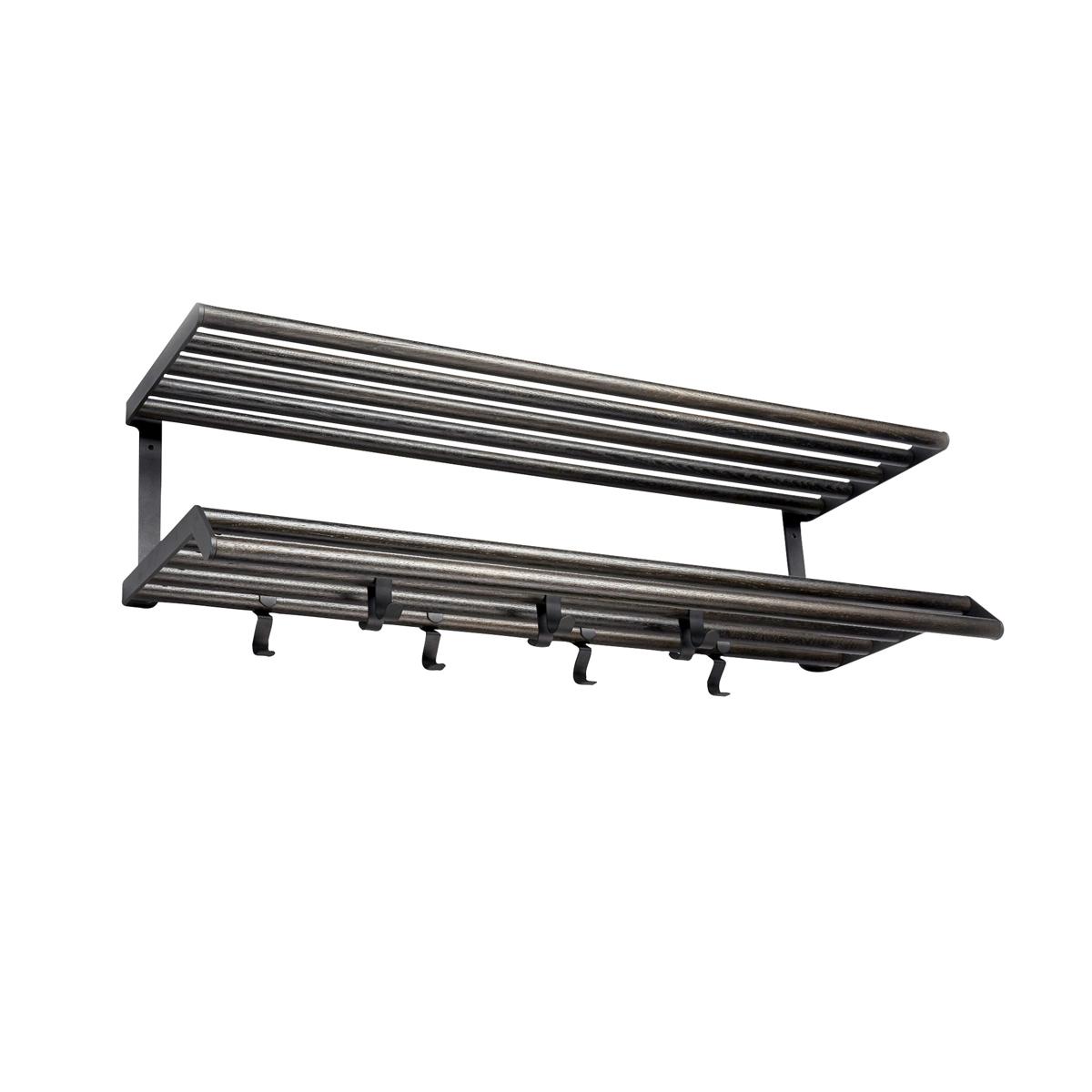 Essem Design - Tamburin hatthylla Svartbetsad ek/svart 1000 mm - Hatthyllor och skohyllor - Andreas Klippinge - Träfärgad,Svart - Metall/Trä
