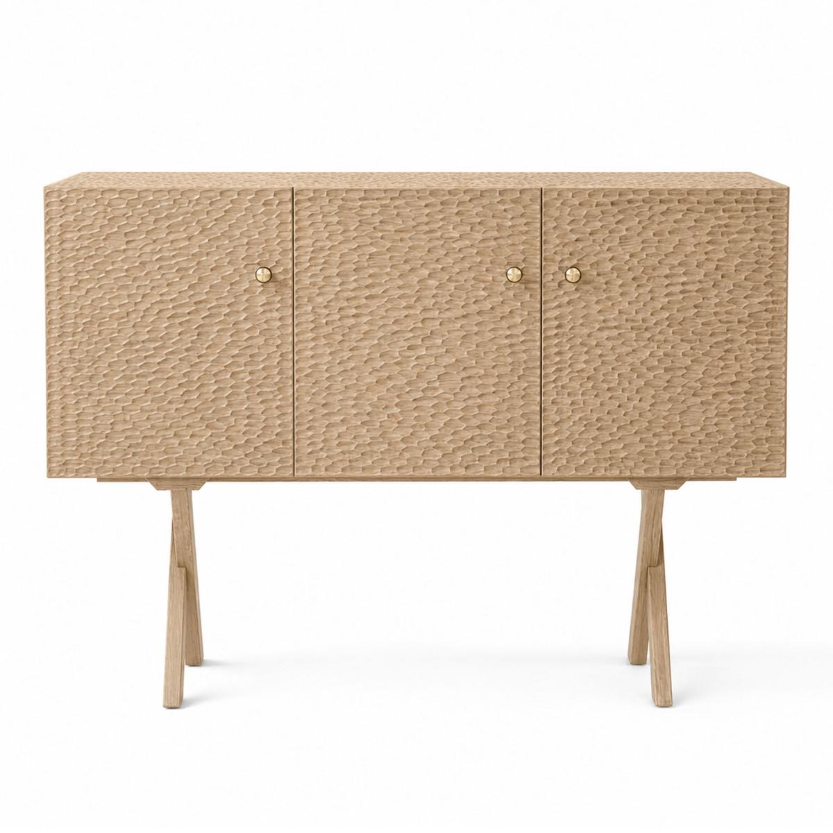 Zanat - Touch Sideboard, 3 doors/Massivt trä, Vitoljad ek 129 cm - Skänkar och sideboards - Studioilse - Träfärgad - Trä