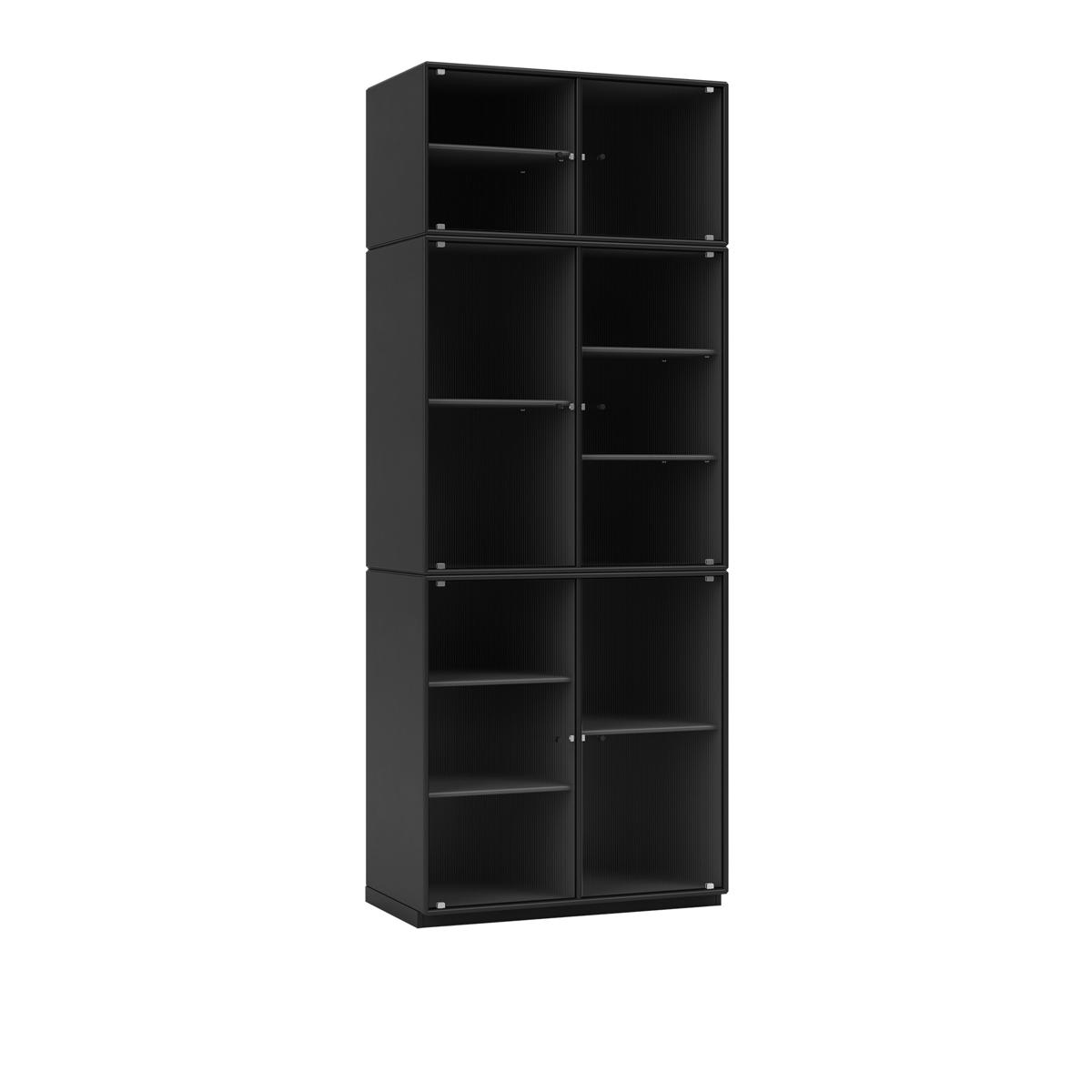 Montana - Ripple Iv – Vitrine Cabinet 05-Black 06 Plinth 3 cm - Skåp och vitrinskåp - Peter J. Lassen - Svart - Trä