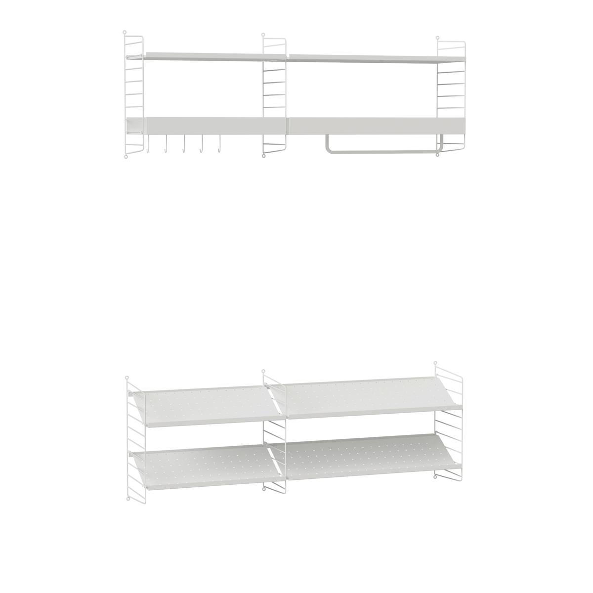 String - Hall hyllsystem H black vit/vit - Hyllor & Hyllsystem - Nils Strinning