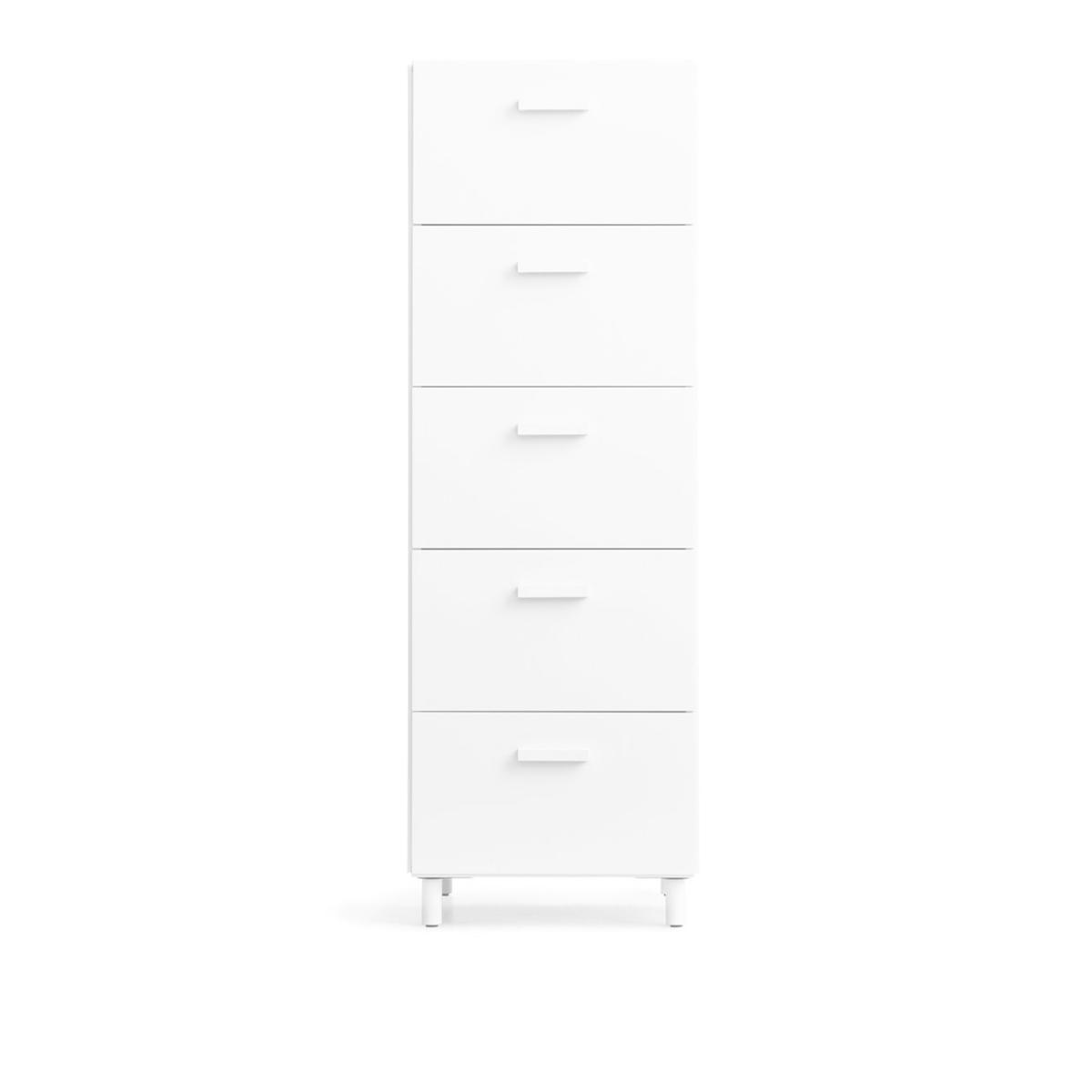 Relief - Relief Chest of Drawers Tall Legs White - Byråer - TAF Studio - Vit - Metall/Trä