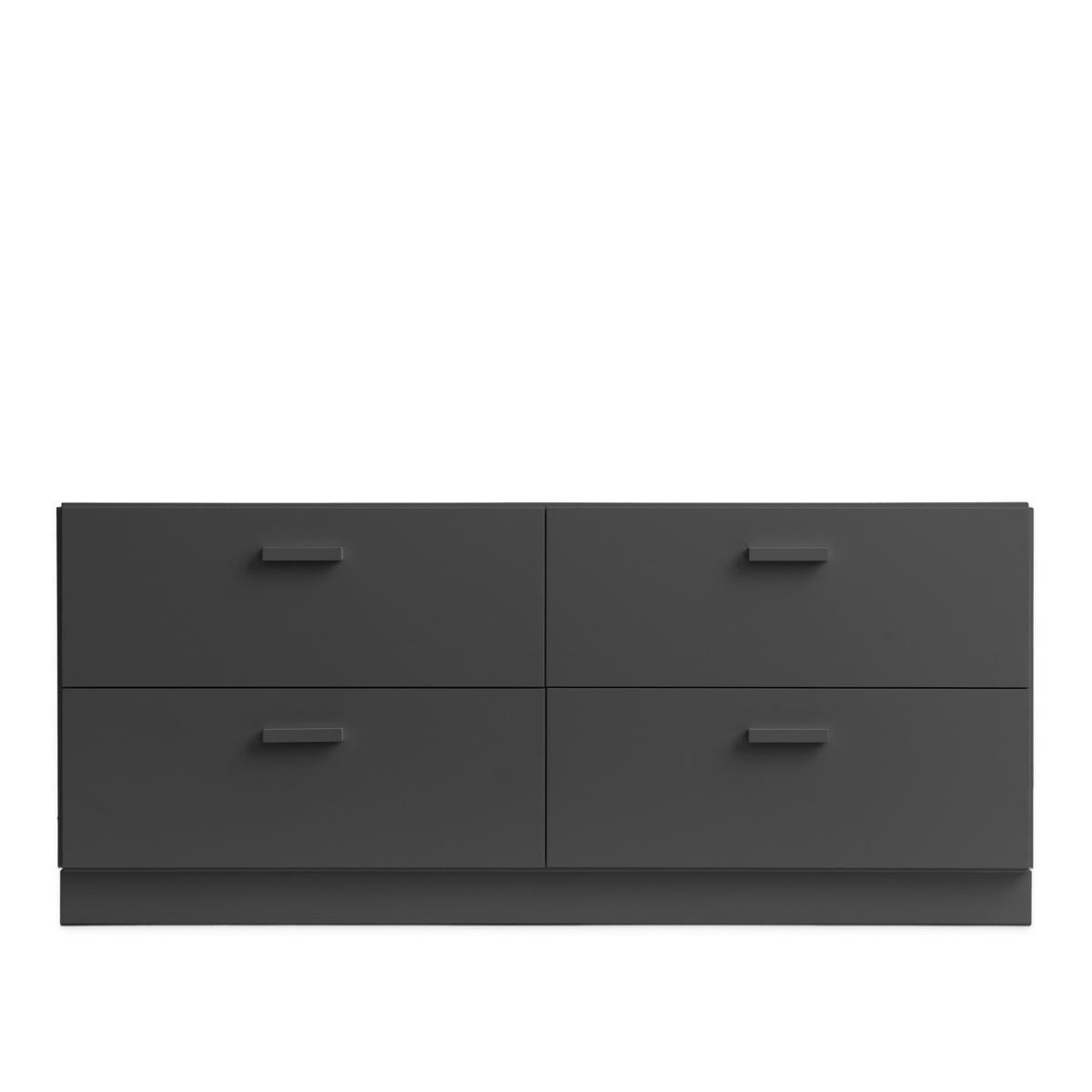Relief - Relief Chest of Drawers Low Plinth Grey - Byråer - TAF Studio - Grå - Metall/Trä