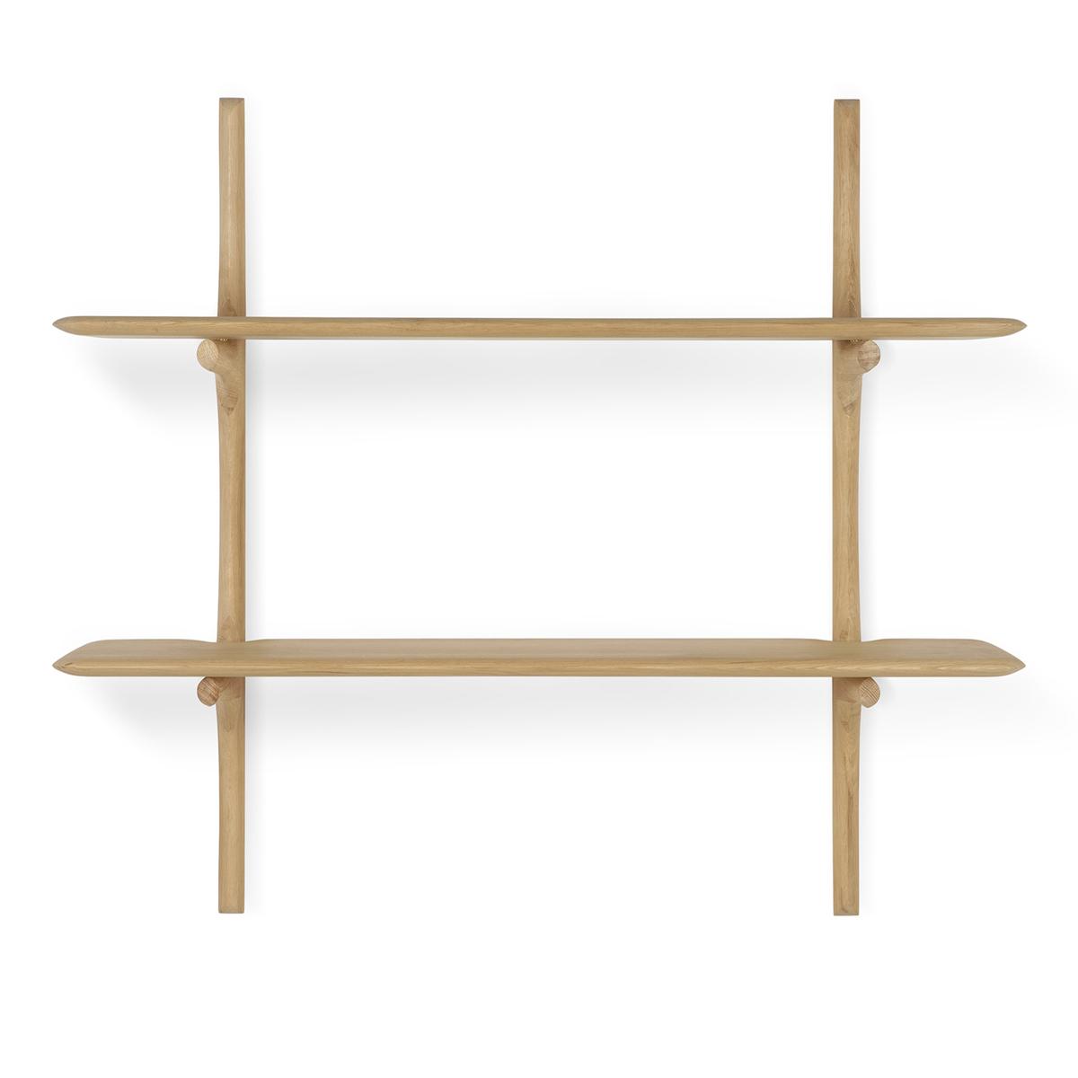 Ethnicraft - PI Wall Shelf - Oak - 2 Shelves - Vägghyllor - Alain Van Havre - Träfärgad - Trä