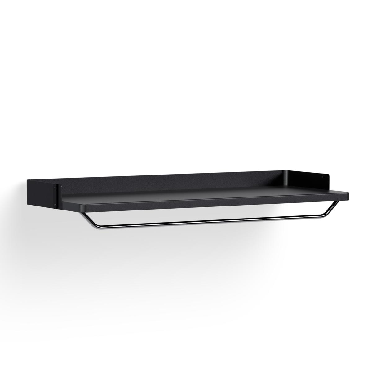 HAY - Pier System Shelf W. Hanger - Ps Black Powder Coated Steel - Hyllor & Hyllsystem - Svart - Metall