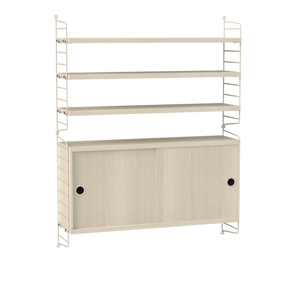 String - Vardagsrum Hyllsystem I Ask / Beige - Hyllor & Hyllsystem - Träfärgad