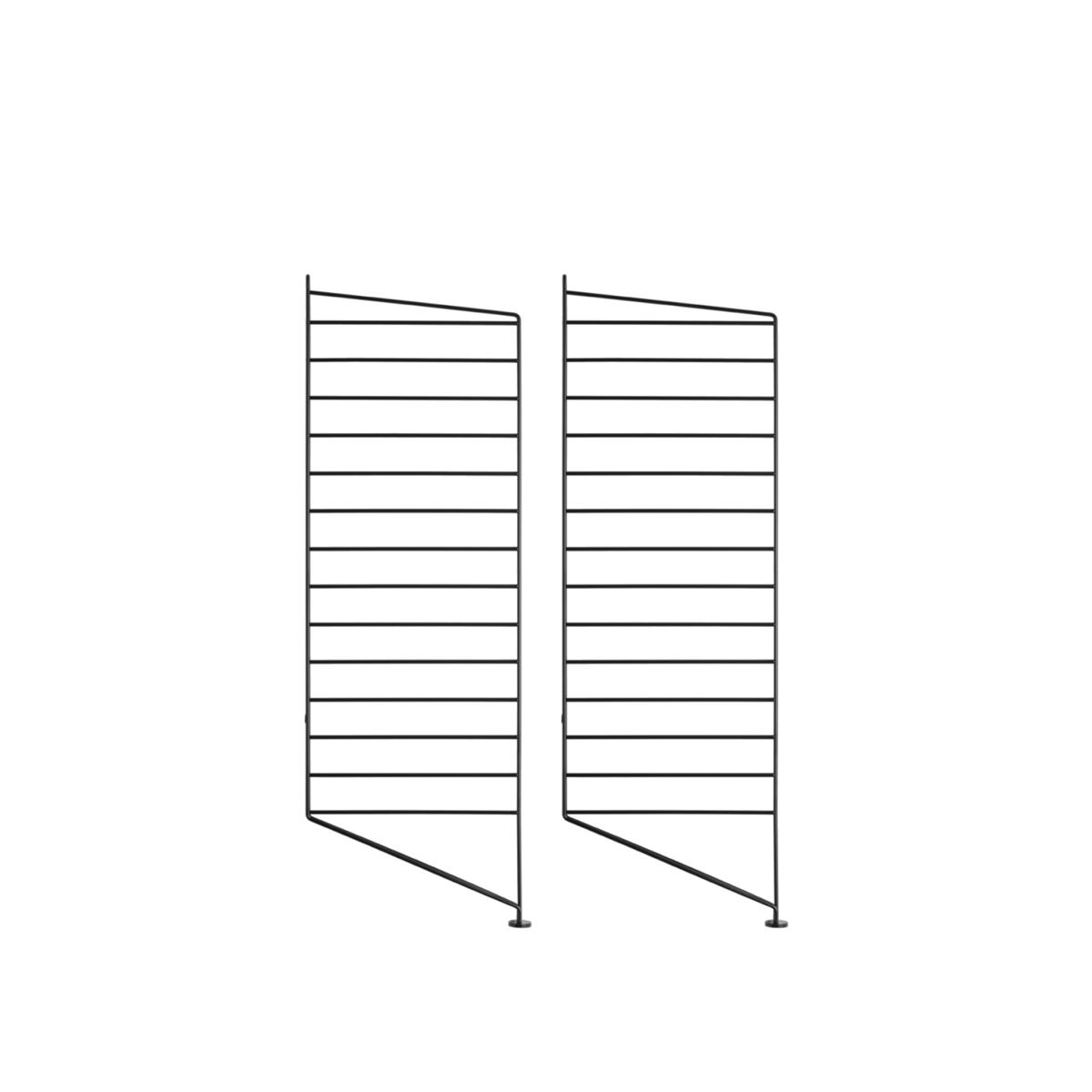 String - Golvgavel 85 x 30 cm 2-pack svart - Hyllsystem