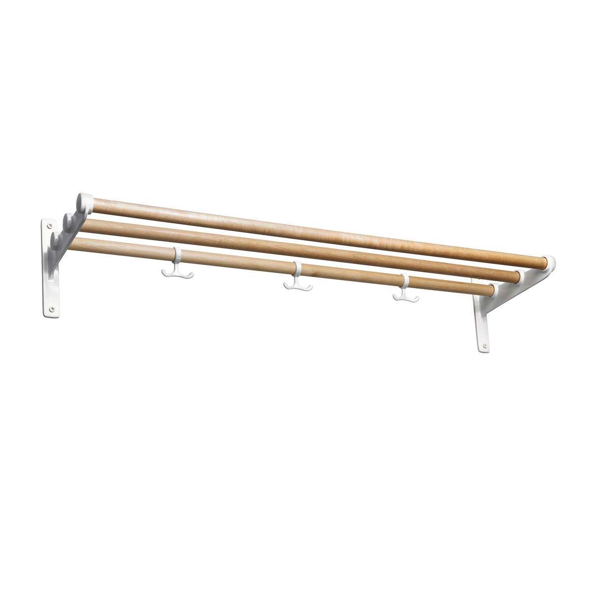 Essem Design - Nostalgi Hatthylla/Skohylla Björk/Vit, 100 cm - Hatthyllor och skohyllor - Gunnar Bolin - Träfärgad,Vit - Metall/Trä