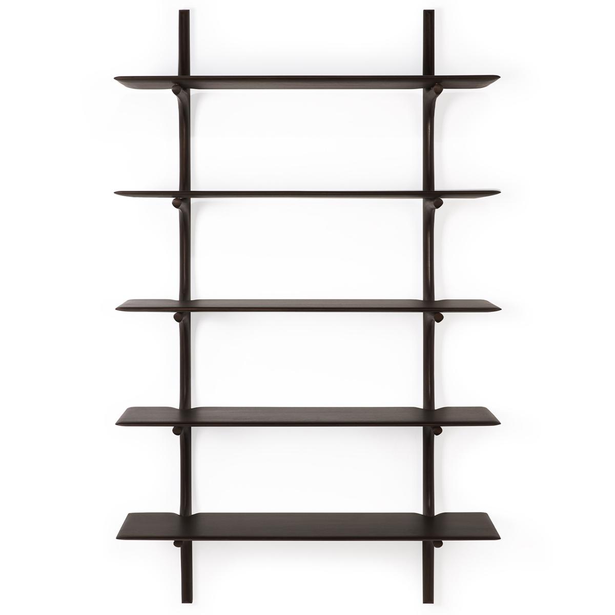 Ethnicraft - PI Wall Shelf - Varnished Mahogany - Dark Brown - 5 Shelves - Hyllor - Alain Van Havre - Brun - Trä