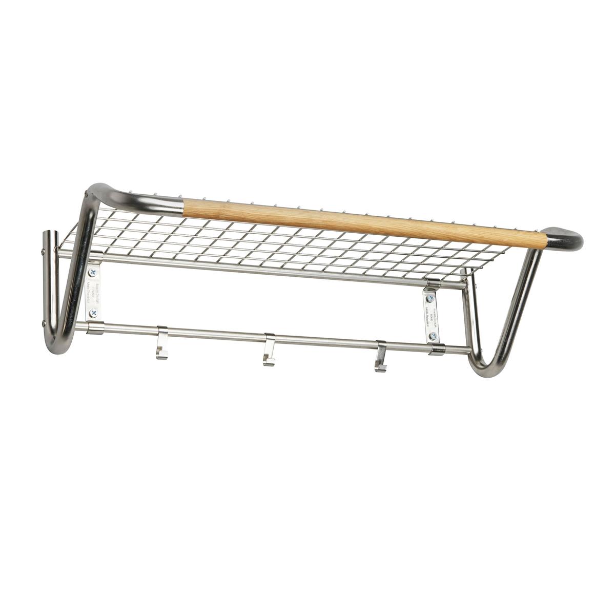 Essem Design - Funk 61 cm - Hatthyllor och skohyllor - Mats Theselius - Silver - Metall/Trä