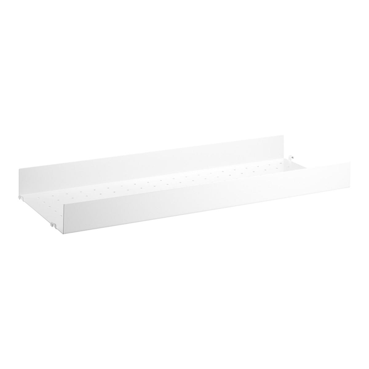 String - Metallhyllplan 78x30cm hög kant vit - Hyllor & Hyllsystem - Vit - Metall