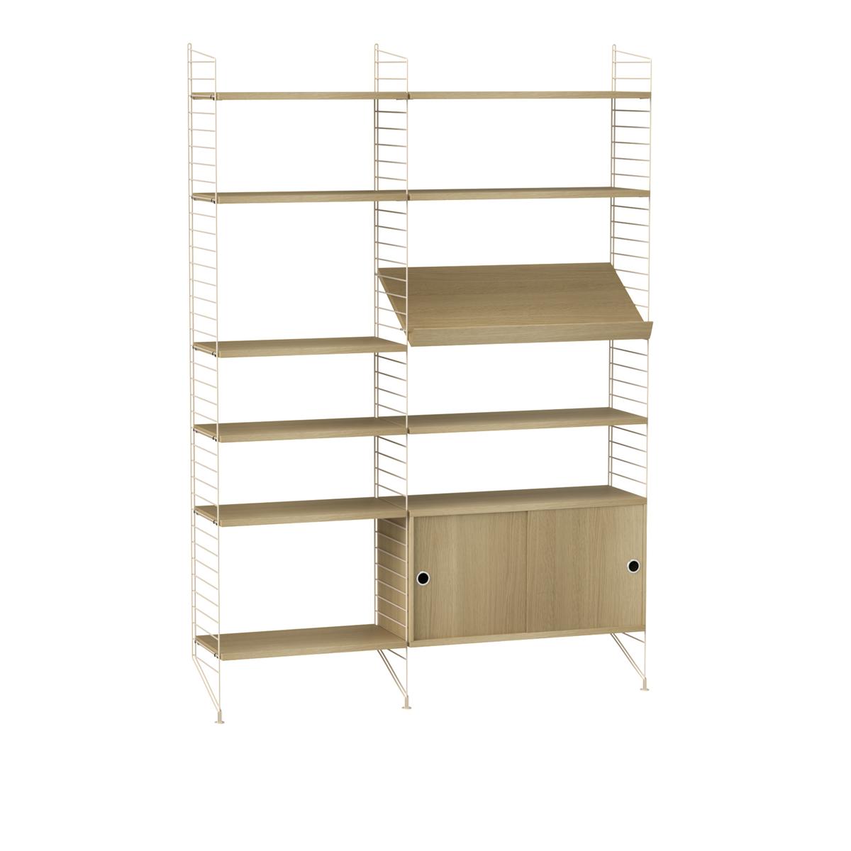 String - Vardagsrum hyllsystem H ek/beige - Hyllsystem - Nils Strinning - Träfärgad