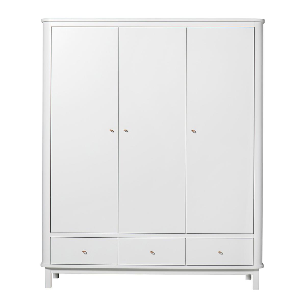 Oliver Furniture - Wood Wardrobe 3 Doors White - Skåp och vitrinskåp - Søren Rørbæk - Vit - Trä