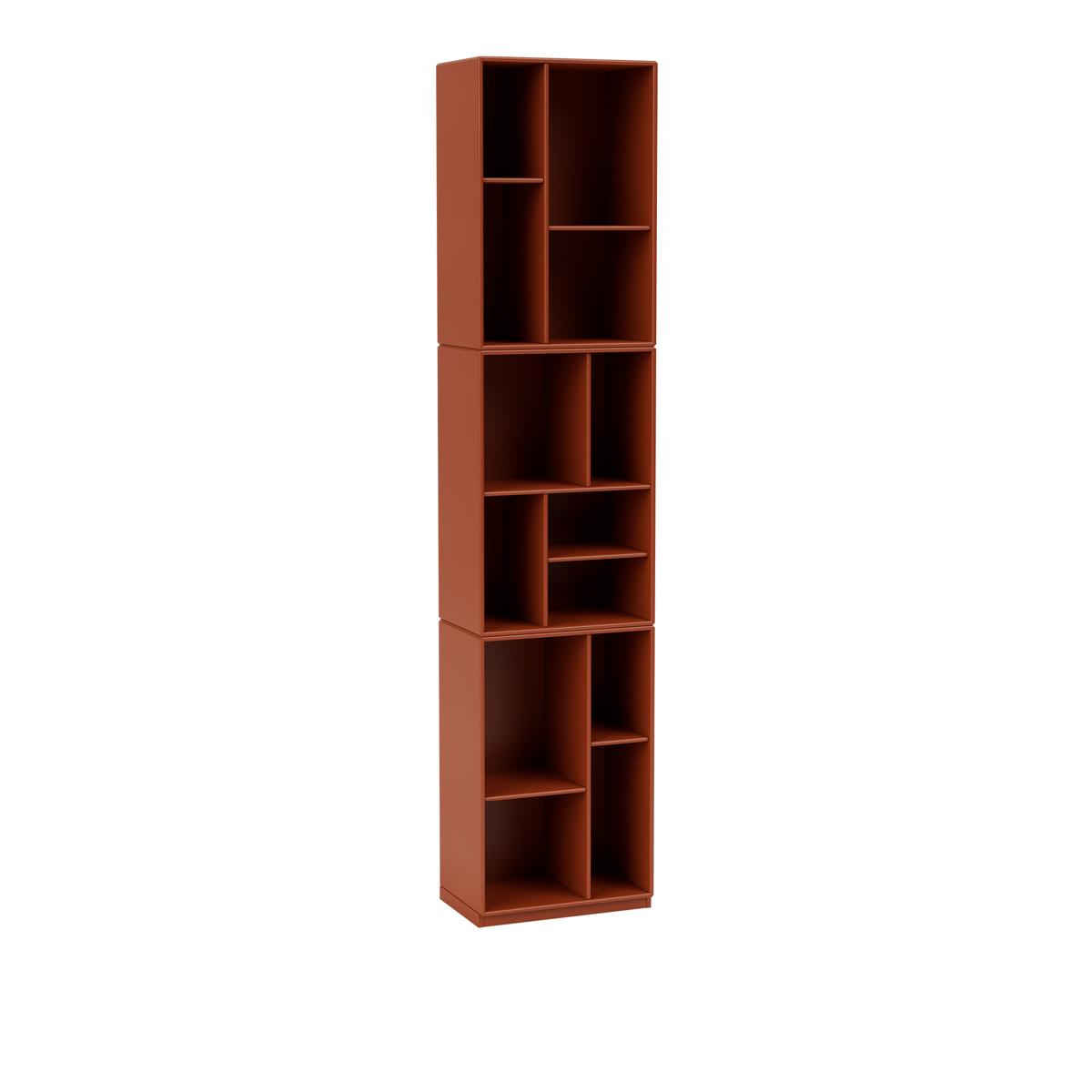 Montana - Loom Slim Bookcase 162-Hokkaido 06 Plinth 3 cm - Hyllor - Peter J. Lassen - Röd - Trä