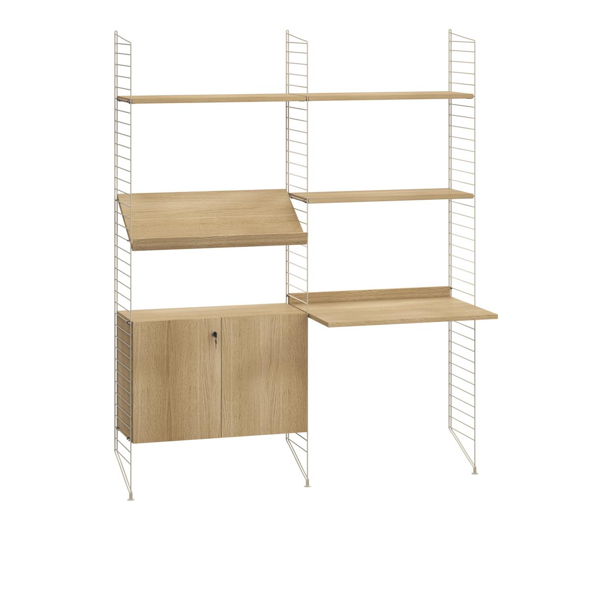 String - Kontor Hyllsystem I Ek / Beige - Hyllor och hyllsystem - Träfärgad