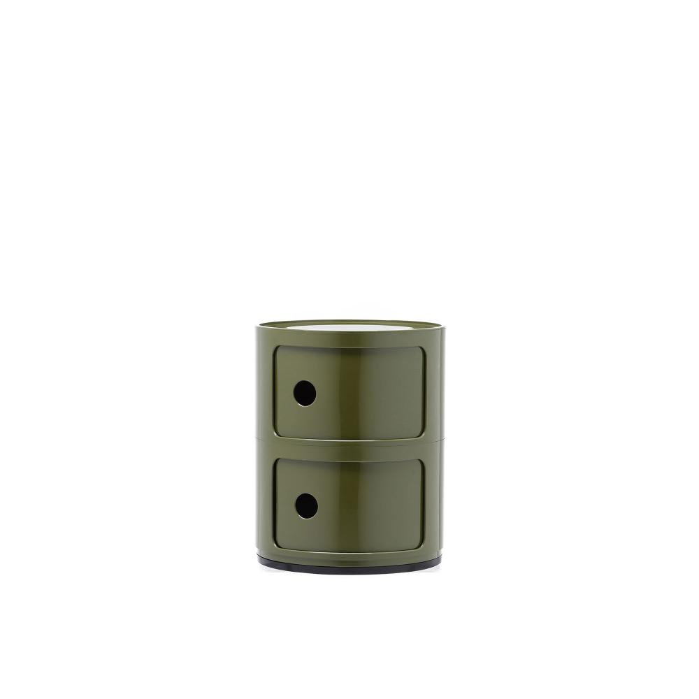 Kartell - Componibili 4966, Green, 2 Compartments - Hurtsar - Anna Castelli Ferrieri