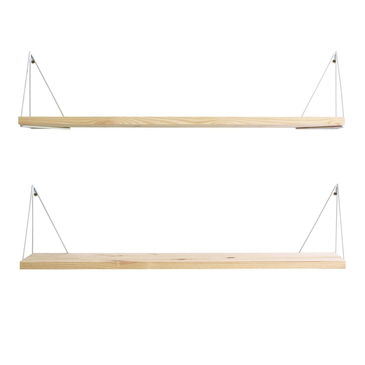 Maze Interior - Pythagoras Play pine/white, 4 brackets + 2 shelves - Hyllor & Hyllsystem - Gustav Rosén - Träfärgad,Vit - Metall/Trä