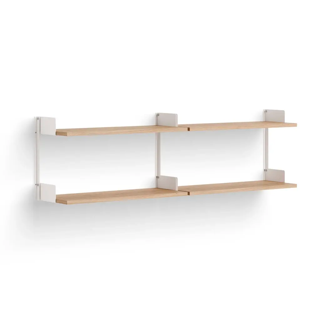 New Works - New Works Chamber Shelf 45 - Oak/White - Hyllor - Knut Bendik Humlevik - Träfärgad,Vit - Metall/Trä