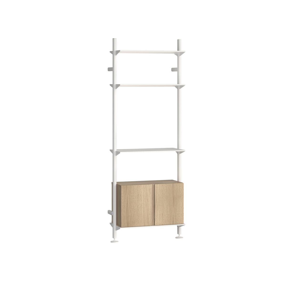Pira - Pira G2 W-B 212_205 White/White Oak - Hyllor & Hyllsystem - Vit - Metall/Papper/Trä