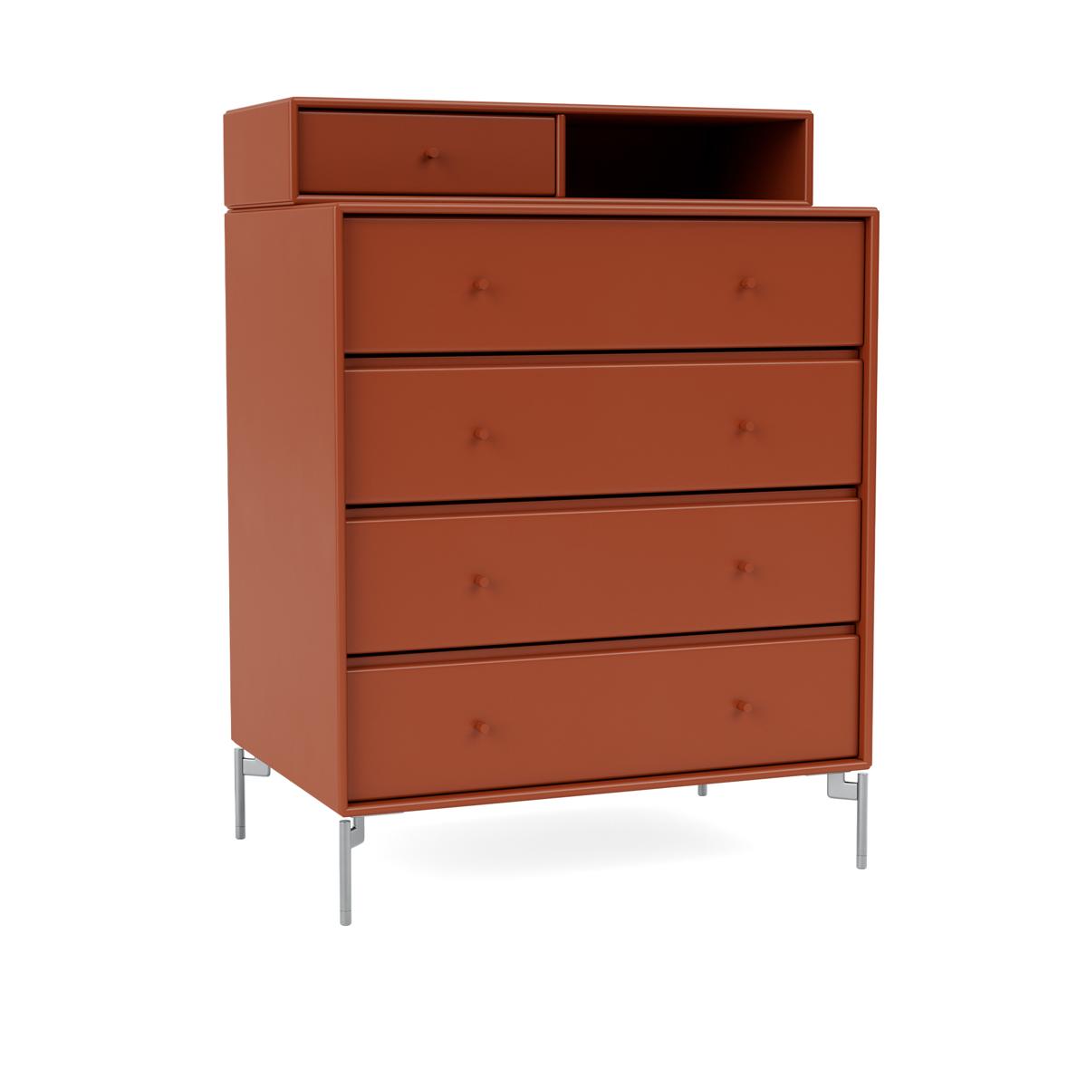 Montana - Keep Chest Of Drawers 162-Hokkaido Matt Chrome - Byråer - Peter J. Lassen - Röd - Trä