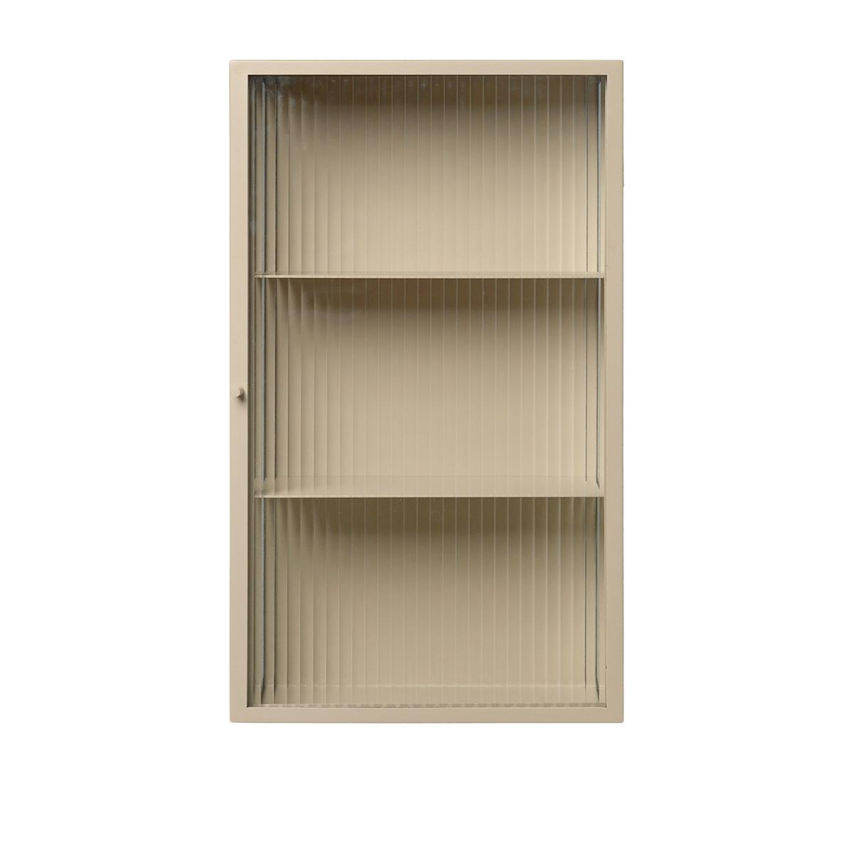 Ferm Living - Haze Wall Cabinet Reeded Glass / Cashmere - Skåp och vitrinskåp - SAYS WHO - Beige - Glas/Metall