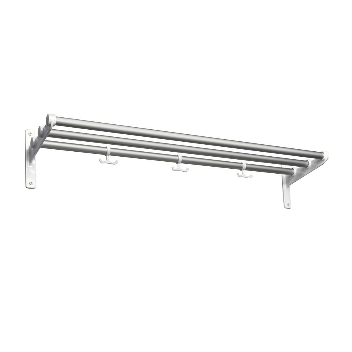 Essem Design - Nostalgi Hatthylla/Skohylla Aluminium/Vit, 100 cm - Hatthyllor och skohyllor - Gunnar Bolin - Silver,Vit - Metall/Trä