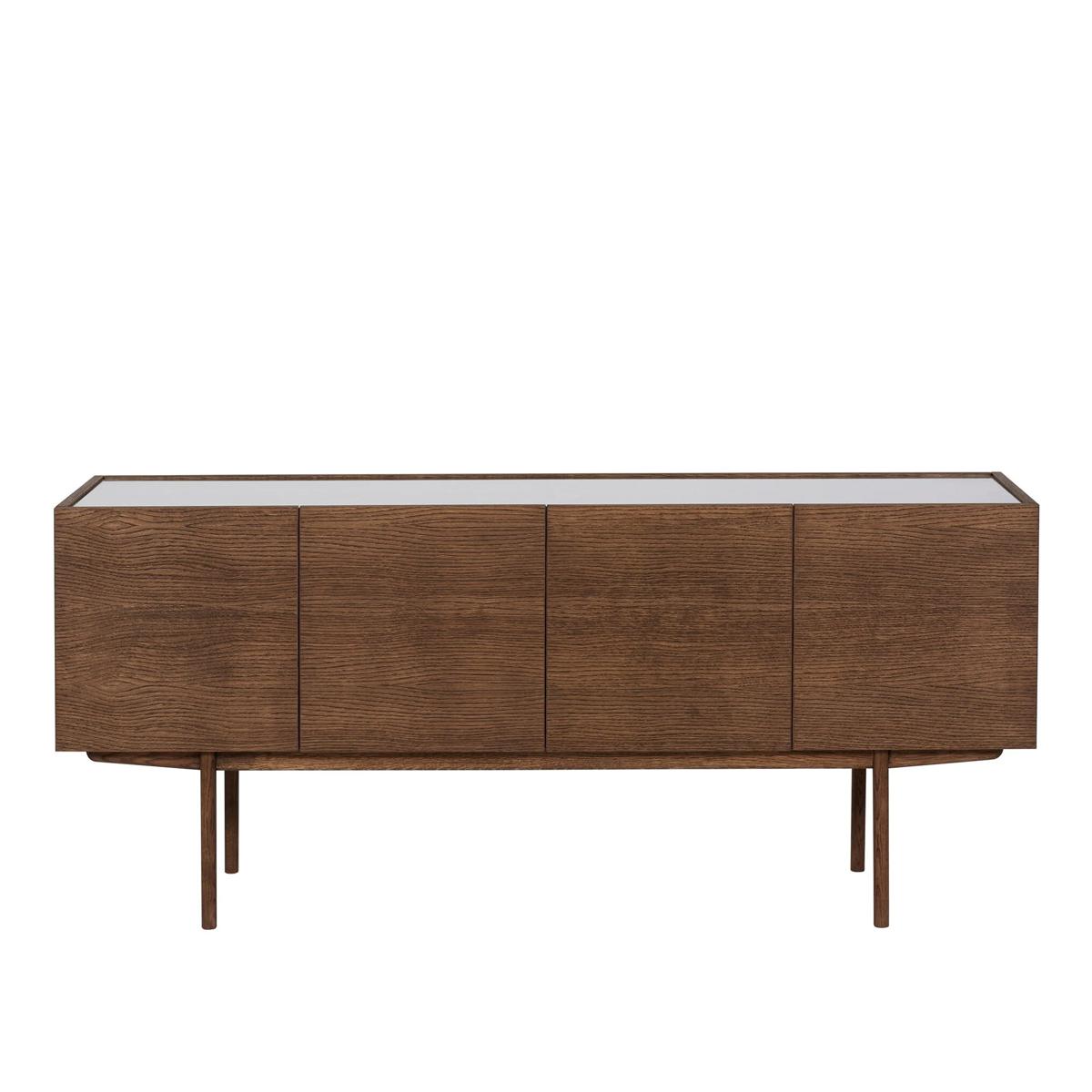 Asplund - Luc Deluxe 160 doors P4 - American Walnut Oak, Glass top, - Sideboards - Glas/Trä