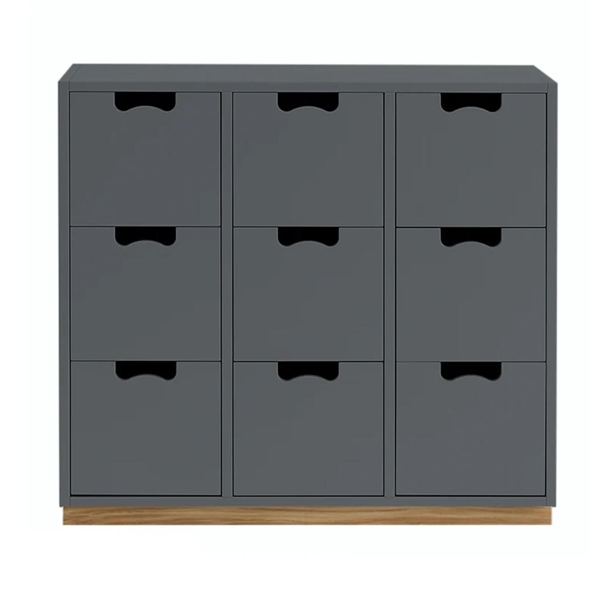 Asplund - Snow Drawer B3 - Storm Grey, Ek Sockel - Byråer -  Thomas Sandell & Jonas Bohlin - Grå - Trä
