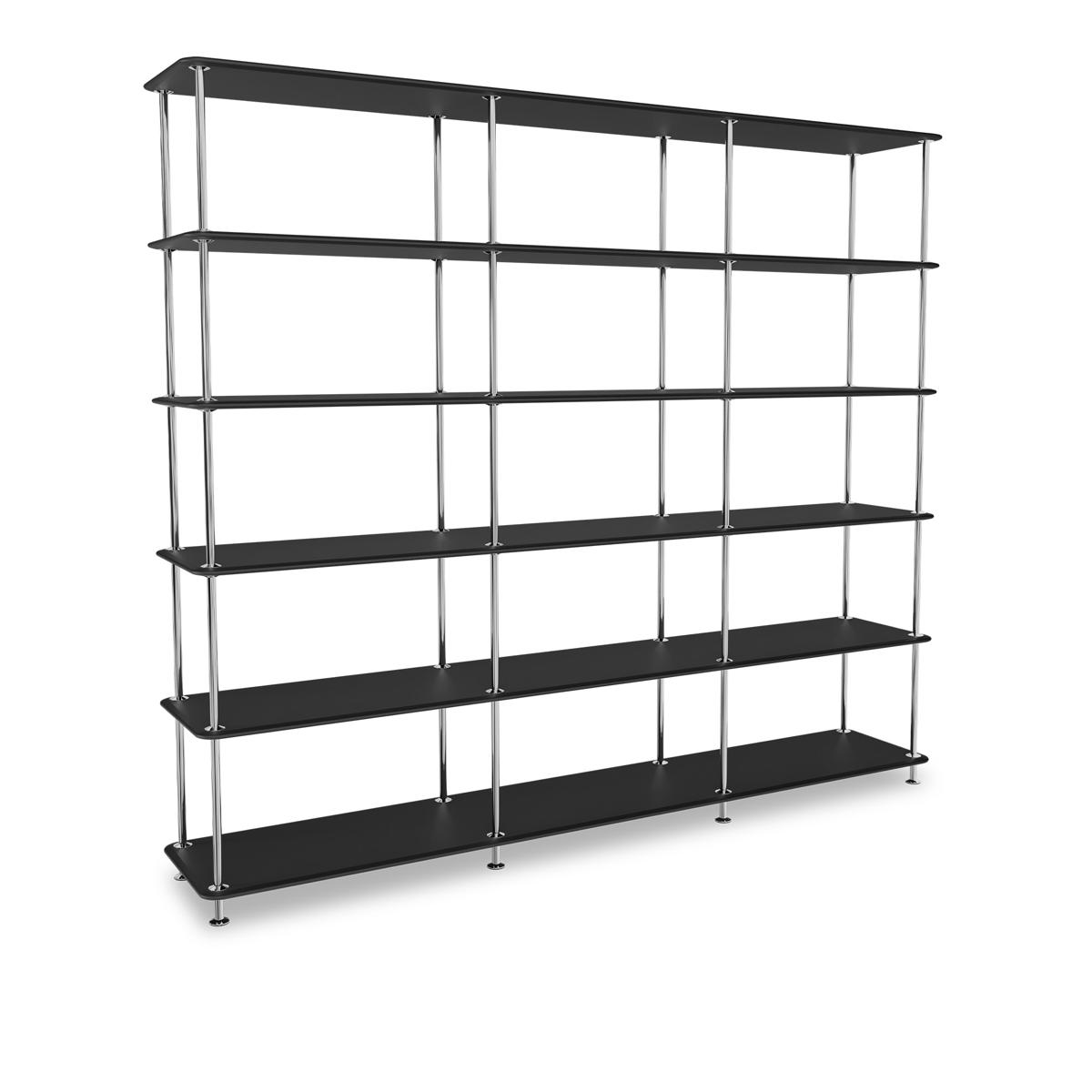 Montana - Montana Free 555000 207-Blackstructure 44C-Chrome - Hyllor & Hyllsystem - Jakob Wagner - Svart - Metall/Trä