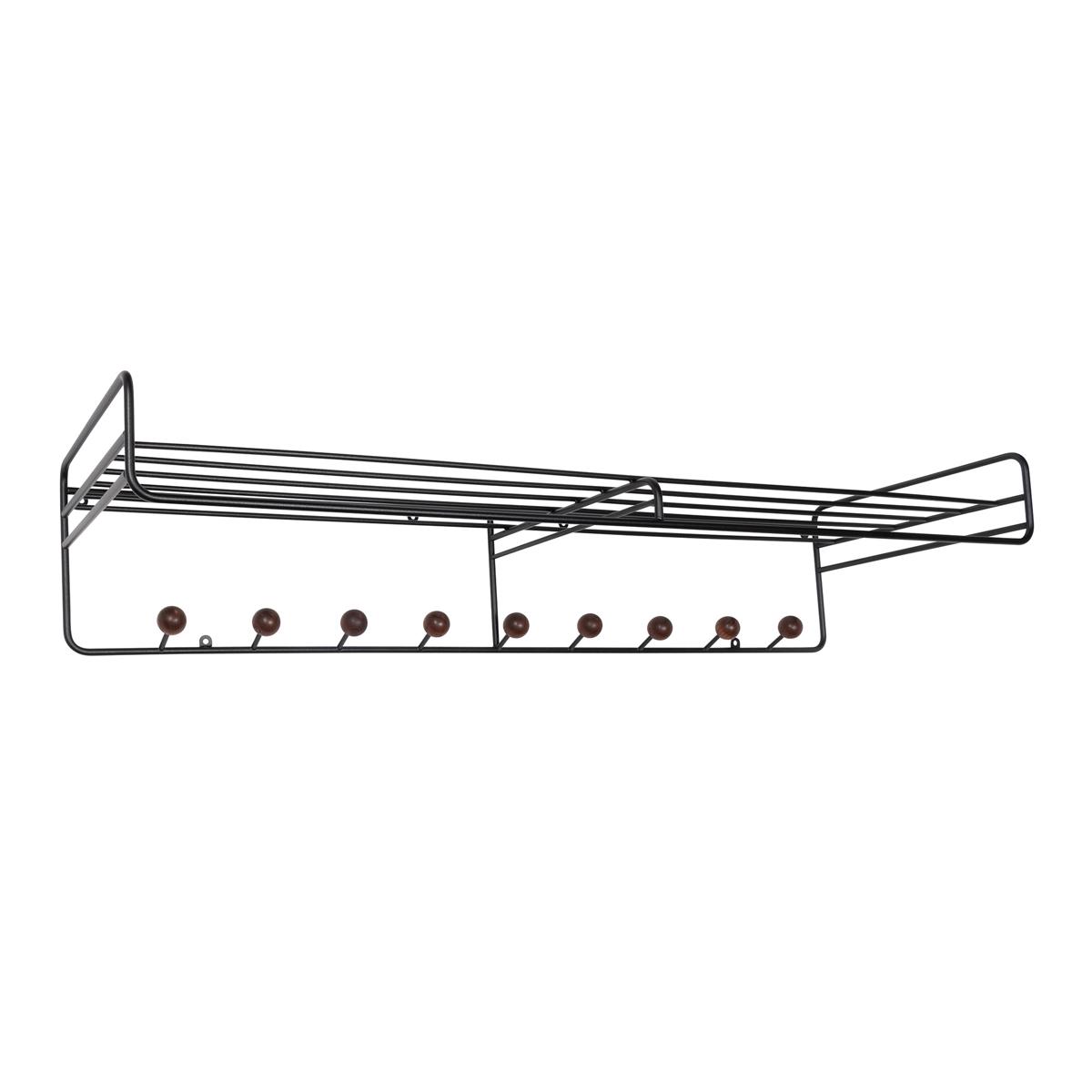 Maze Interior - Bill Hat Rack L Black/Walnut Hue - Hatthyllor och skohyllor - Louise Hederström - Träfärgad,Svart - Metall/Trä