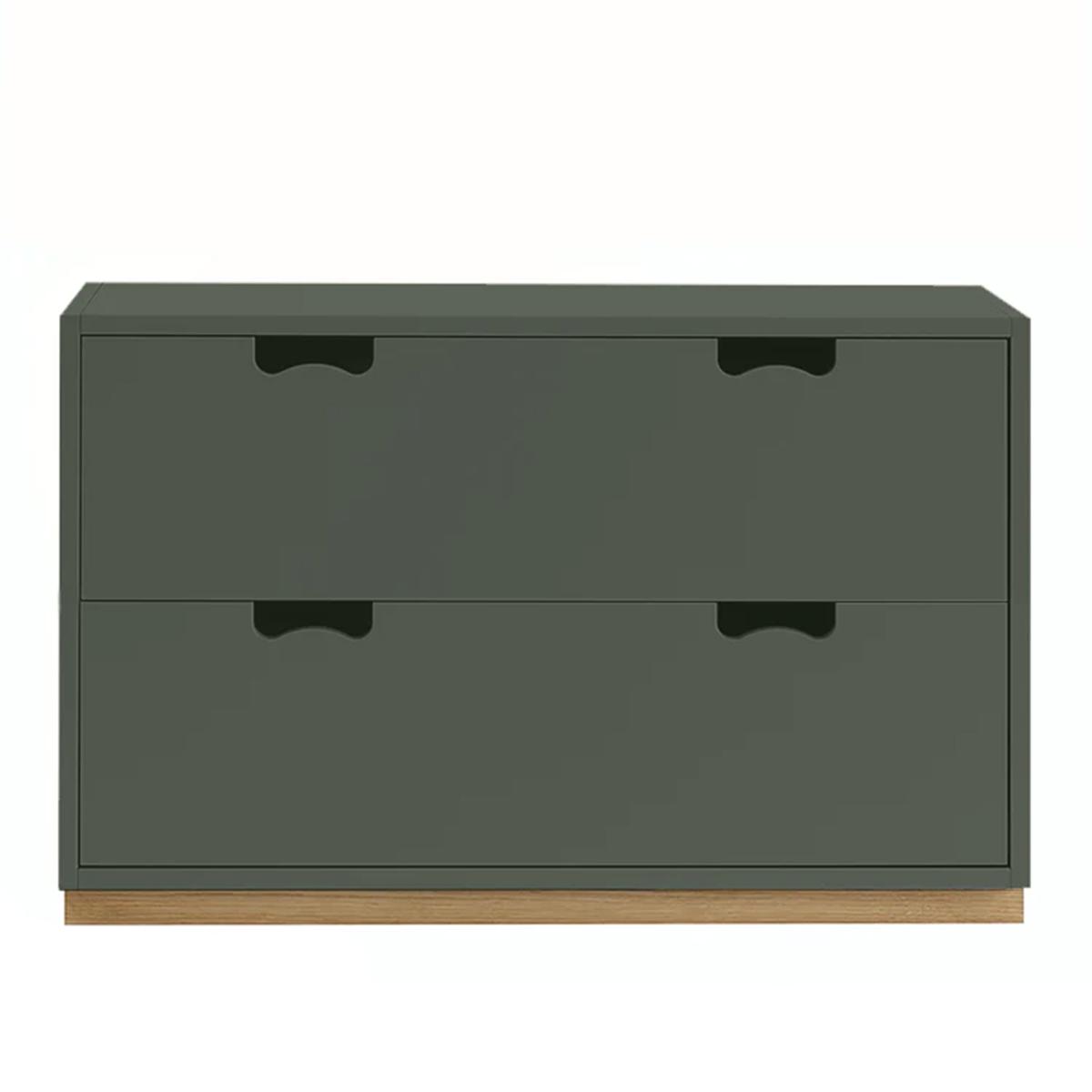 Asplund - Snow Drawer A2 - Green Khaki, Ek Sockel - Skåp och vitrinskåp -  Thomas Sandell & Jonas Bohlin - Grön - Trä
