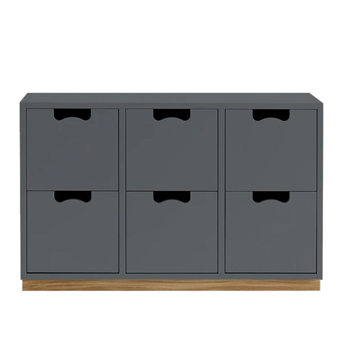 Asplund - Snow Drawer B2 - Storm Grey, Ek Sockel - Byråer -  Thomas Sandell & Jonas Bohlin - Grå - Trä