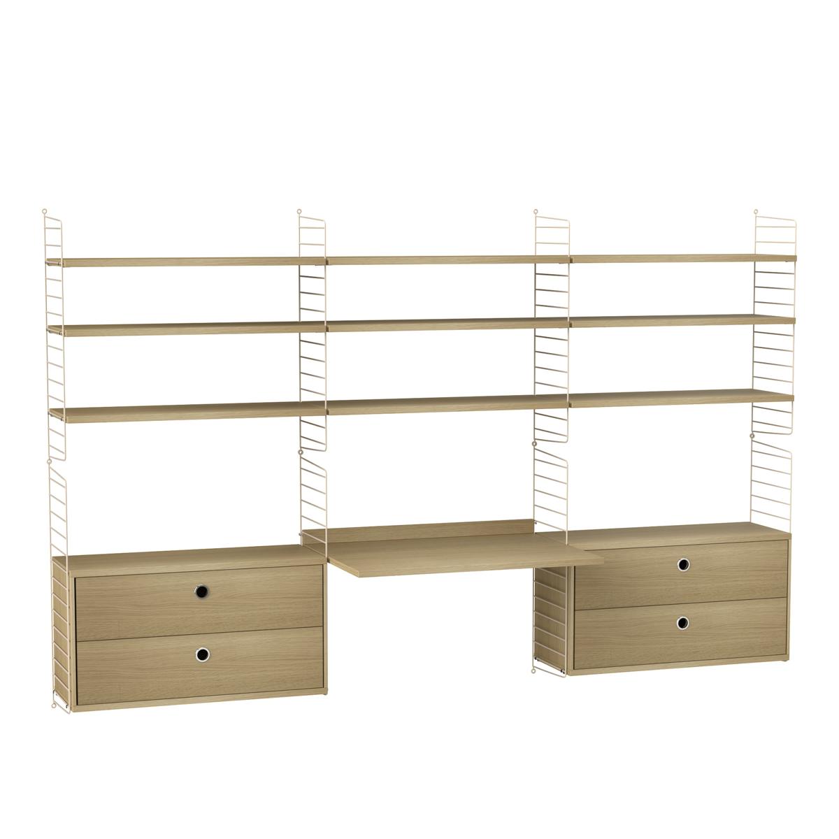 String - Kontor hyllsystem F ek/beige - Hyllor och hyllsystem - Nils Strinning - Träfärgad