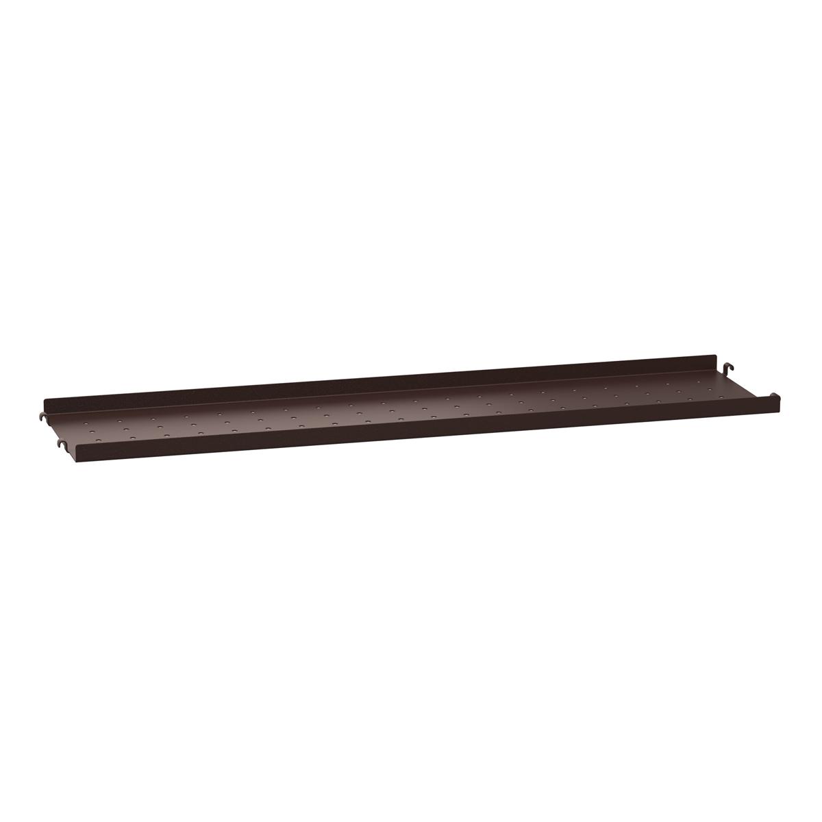 String - Metallhyllplan låg kant 78 x 20 cm mörkbrun - Hyllsystem - Brun - Metall