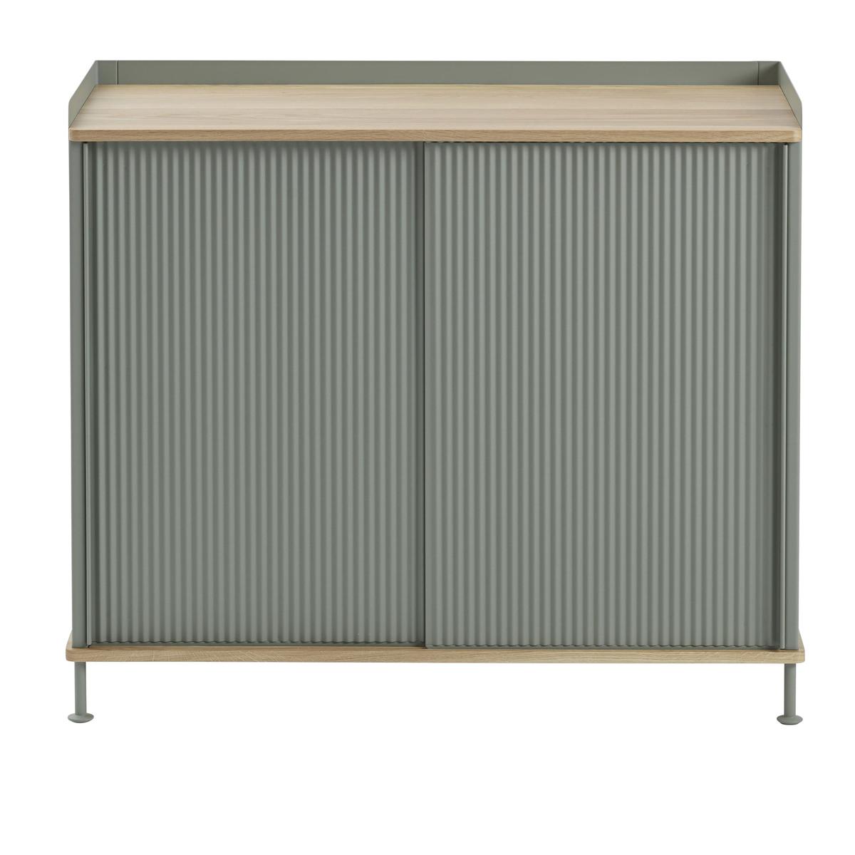 Muuto - Enfold Sideboard Tall, Oak/Dusty Green - Skänkar och sideboards - Thomas Bentzen - Grön - Metall/Trä