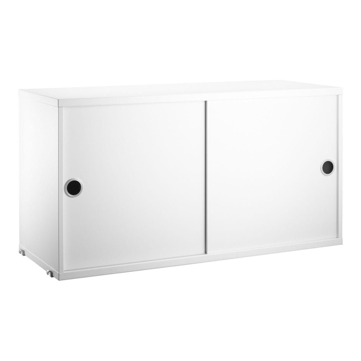 String - Skåp med skjutdörrar 78 x 30 cm vit - Hyllsystem - Nils Strinning - Vit - Metall
