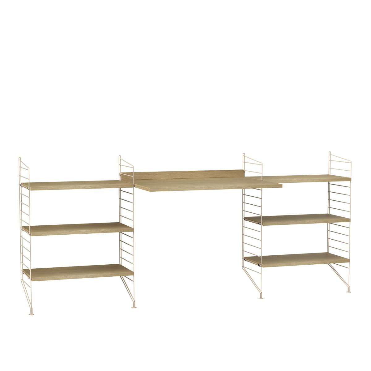 String - Kontor Hyllsystem D Ek / Beige - Träfärgad