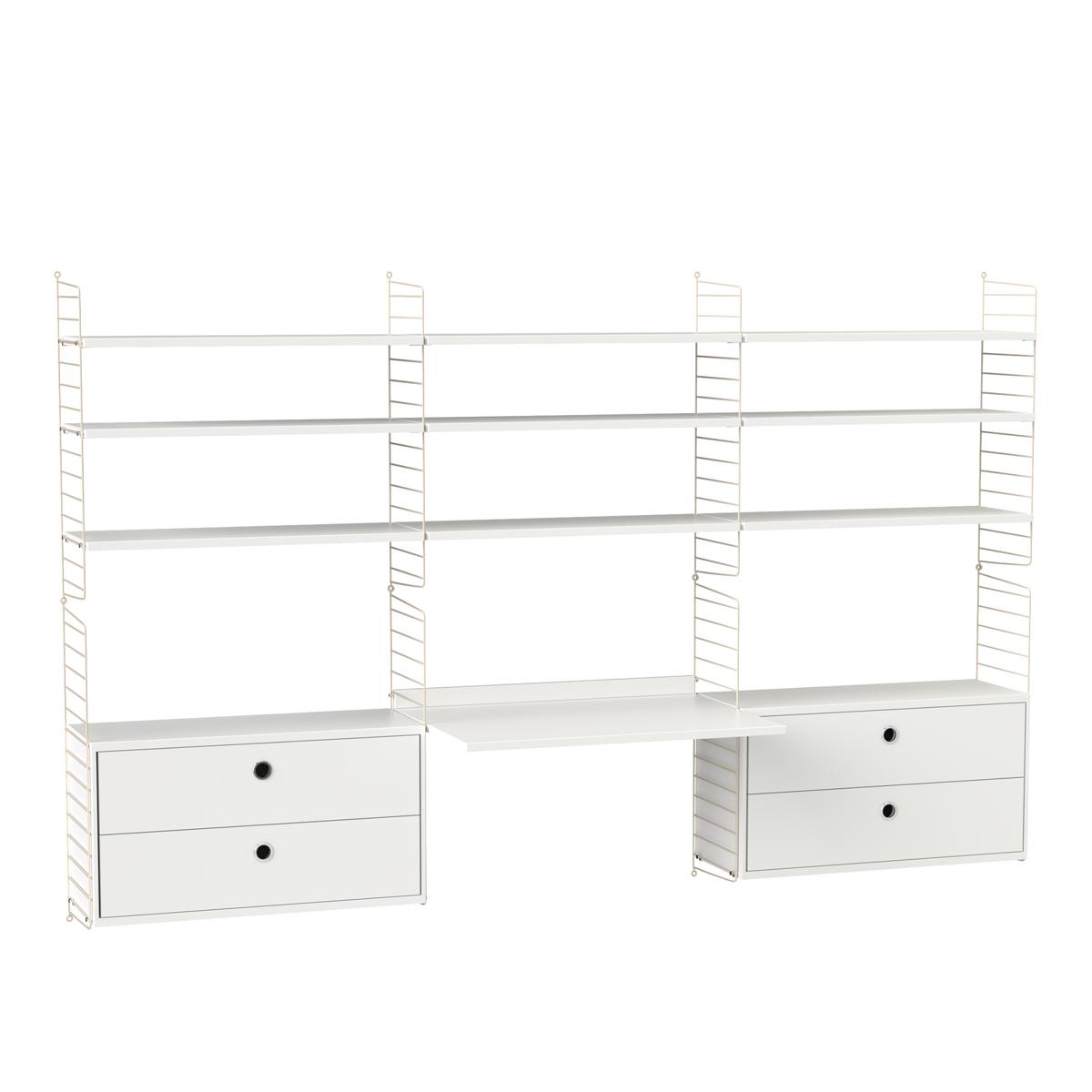 String - Kontor hyllsystem F vit/beige - Hyllor och hyllsystem - Nils Strinning - Vit