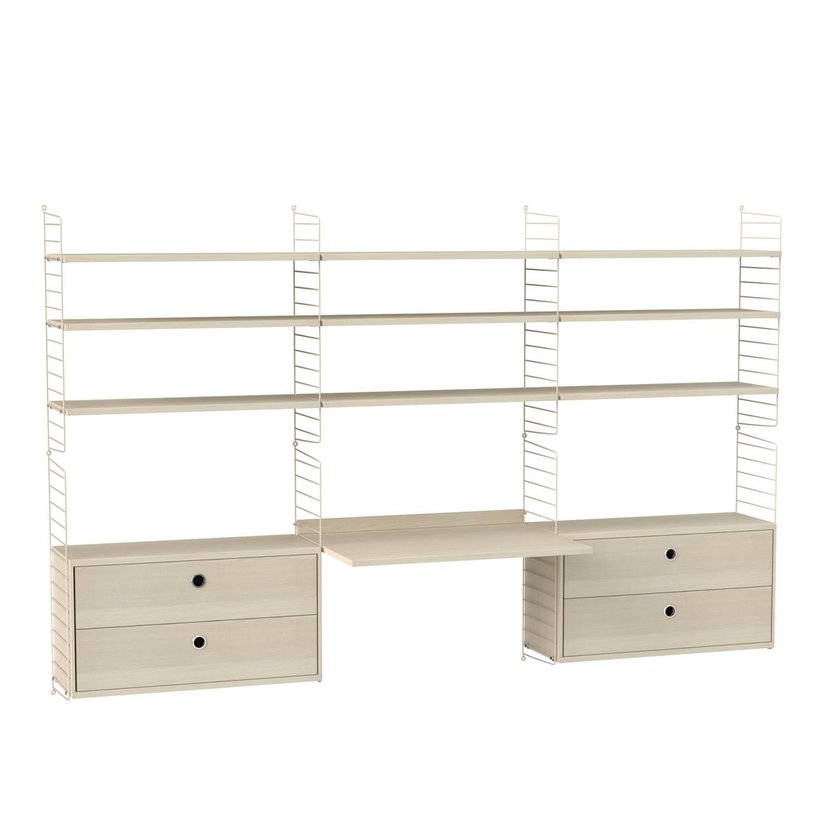 String - Kontor hyllsystem F ask/beige - Hyllor och hyllsystem - Nils Strinning - Träfärgad