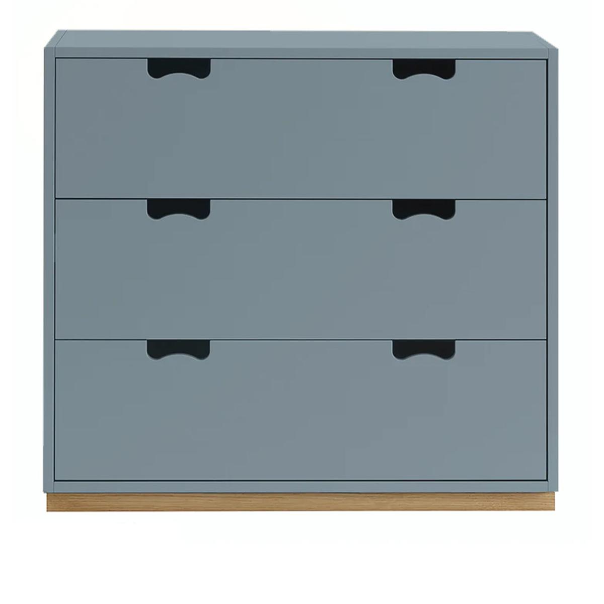 Asplund - Snow Drawer A3 - Nordic Blue, Ek Sockel - Byråer - Blå - Trä