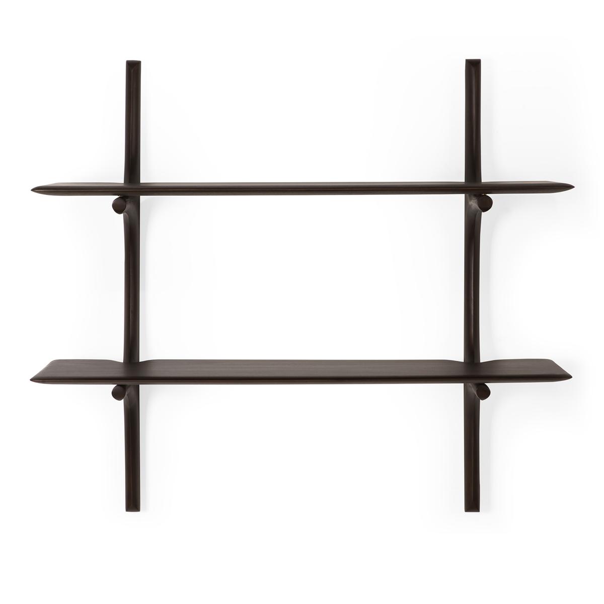 Ethnicraft - PI Wall Shelf - Varnished Mahogany - Dark Brown - 2 Shelves - Hyllor - Alain Van Havre - Brun - Trä