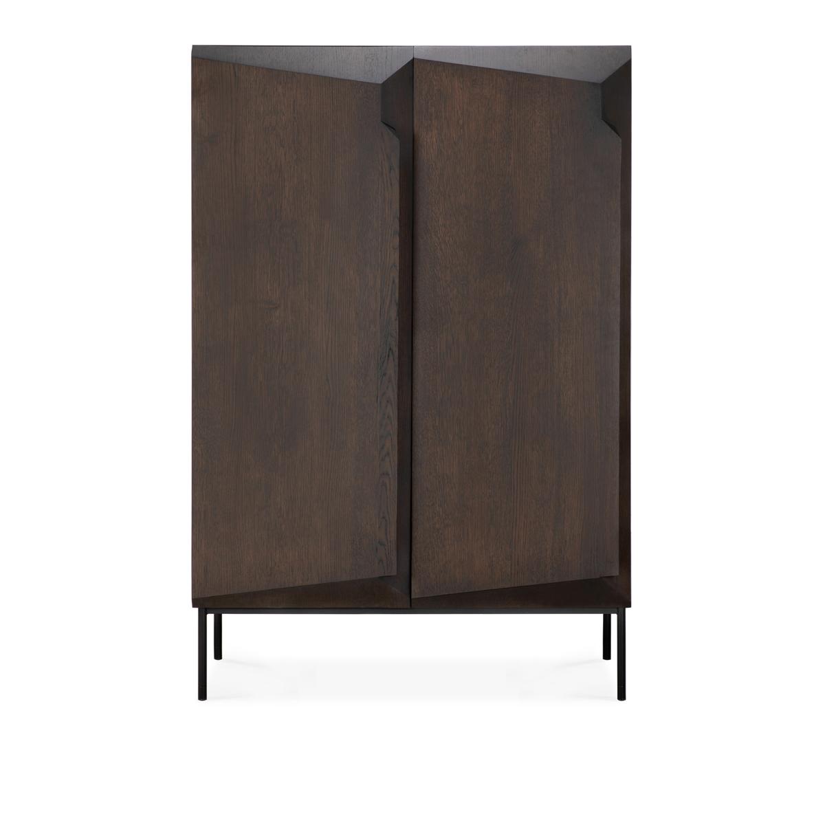 Ethnicraft - Stairs Cupboard - Varnished Oak - Brown - 2 Doors 46 x 100 cm - Skåp och vitrinskåp - Alain Van Havre - Träfärgad - Trä