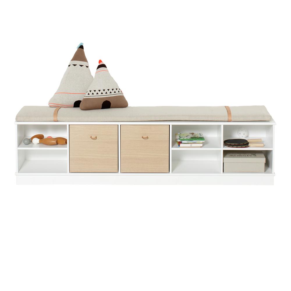 Oliver Furniture - Wood Förvaringshylla Horisontell 5x1 m. Sockel - Hyllor - Søren Rørbæk - Vit