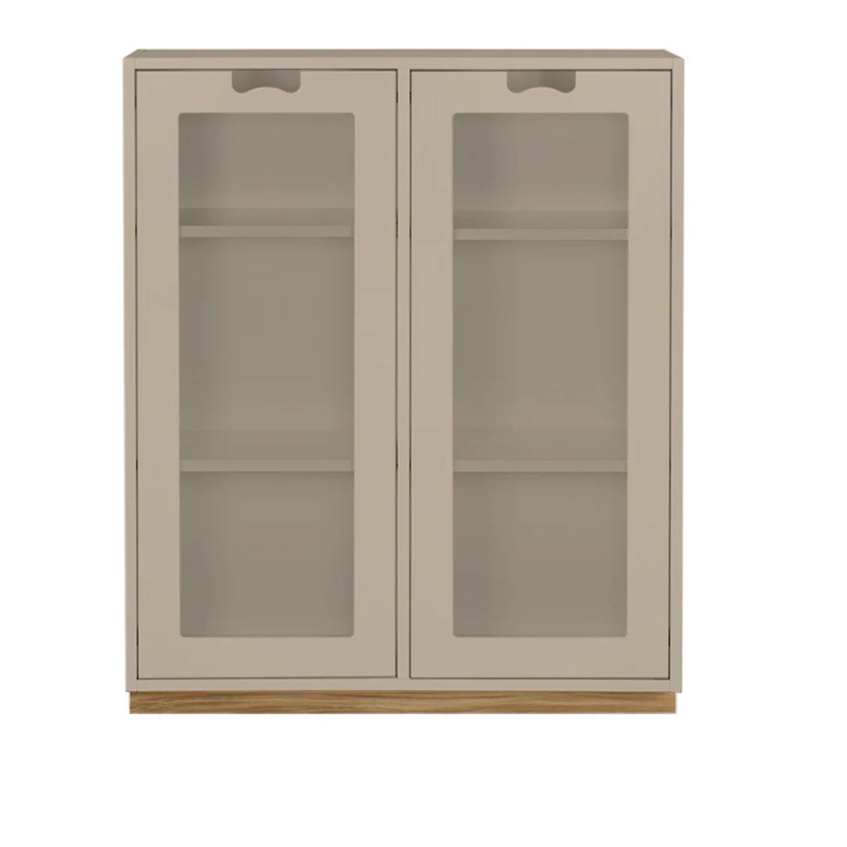 Asplund - Snow Cabinet E D30 Glass Doors - Dark Sand, Ek Sockel - Skåp och vitrinskåp -  Thomas Sandell & Jonas Bohlin - Beige - Trä