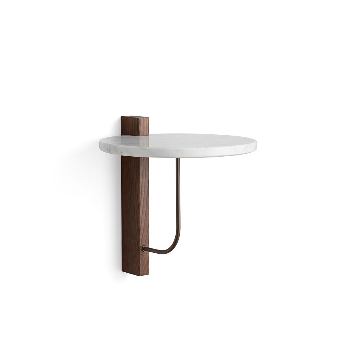 Audo Copenhagen - Corbel Shelf Dark Stained Oak / Carrara Marble - Vägghyllor - Krøyer-Sætter-Lassen - Vit - Trä/Sten