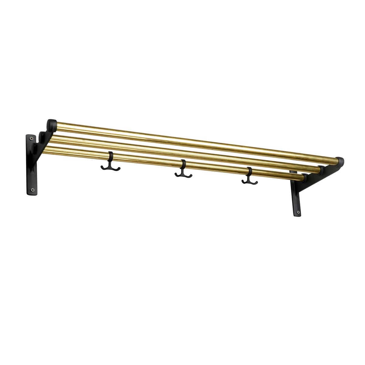 Essem Design - Nostalgi Hatthylla/Skohylla Mässing/Svart, 100 cm - Hatthyllor och skohyllor - Gunnar Bolin - Guld,Svart - Metall/Trä