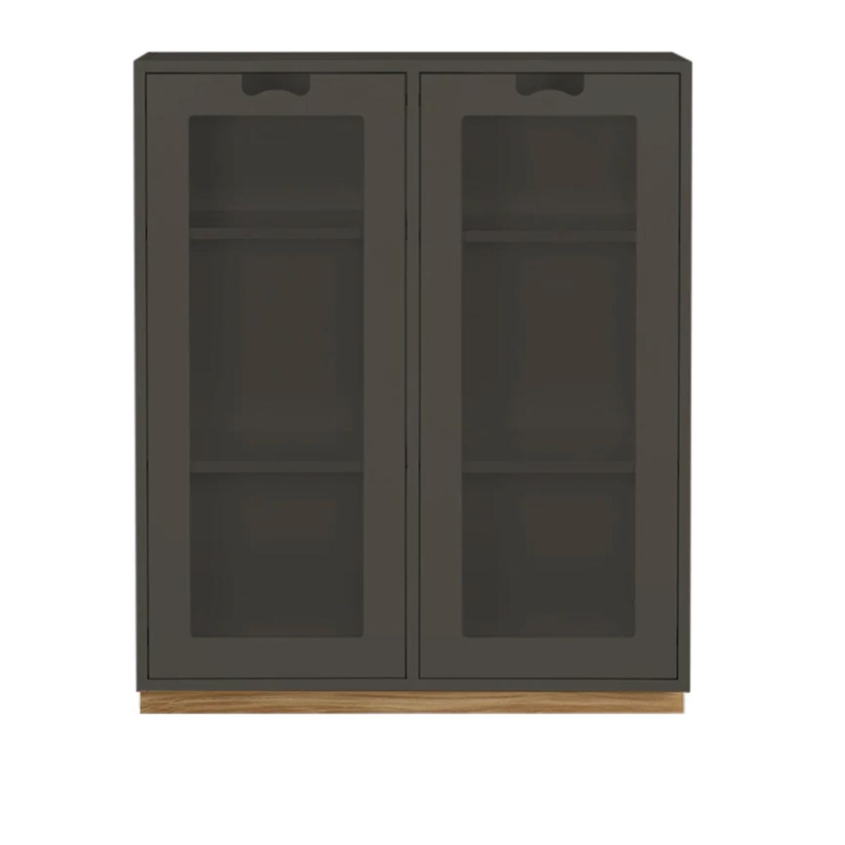 Asplund - Snow Cabinet E D42 Glass Doors - Taupe, Ek Sockel - Byråer -  Thomas Sandell & Jonas Bohlin - Grå - Trä