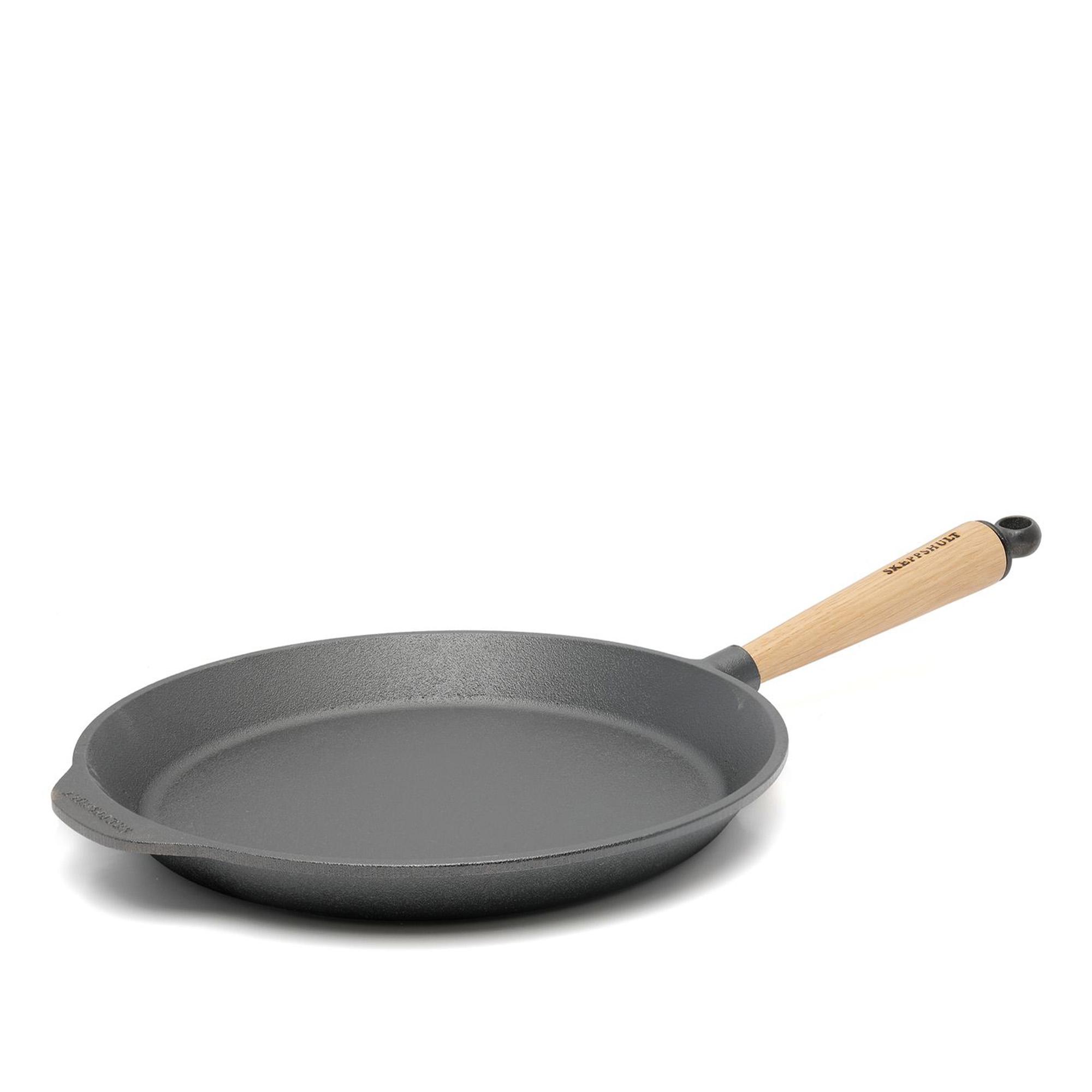 Skeppshult - Stekpanna, 28 cm med ekhandtag - Stekpannor - Svart - Metall/Trä