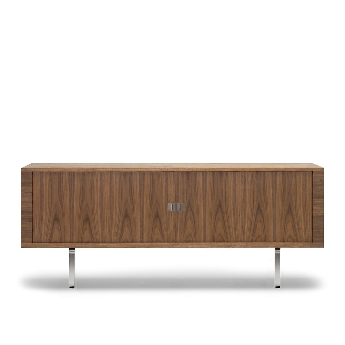 Carl Hansen - CH825 Sideboard, Oljad Valnöt, Ben i Rostfritt stål - Sideboards - Hans J. Wegner - Träfärgad - Metall/Trä