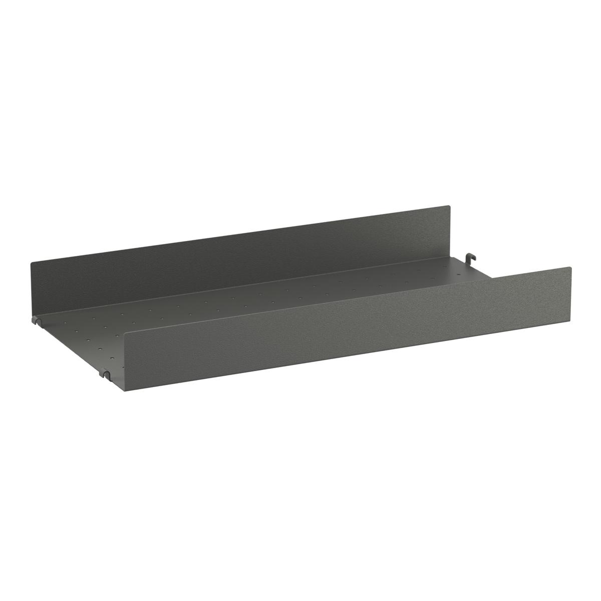 String - Metallhyllplan hög kant 58 x 30 cm mörkgrå - Hyllor & Hyllsystem - Grå - Metall